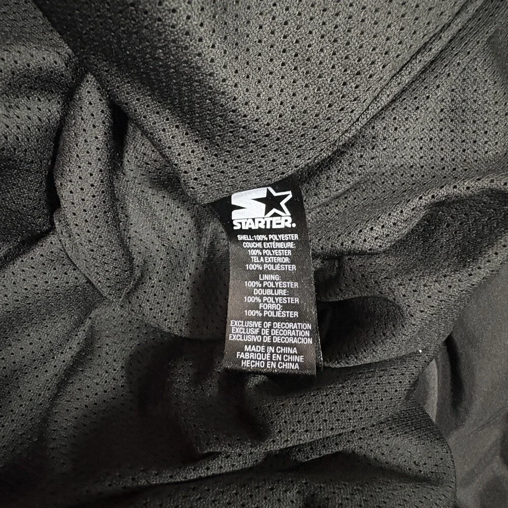 Starter Windbreaker Jacket Men's 2XL Black Full Zip Track Y2K